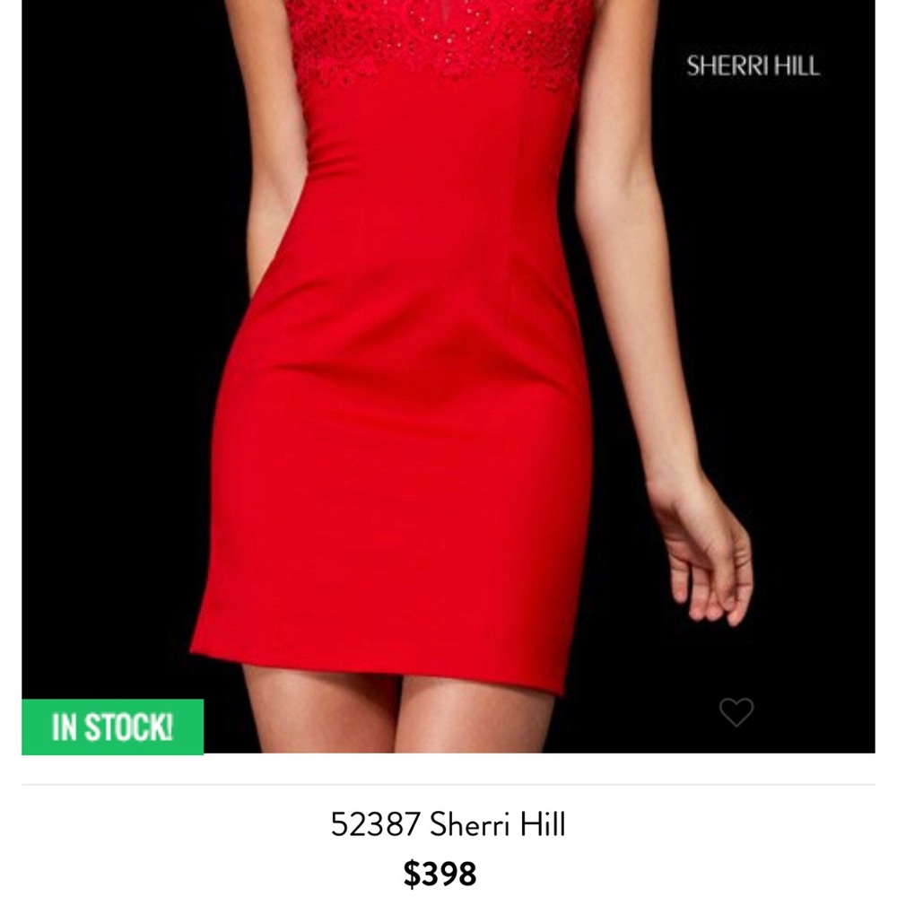 Size 8 red Sherri Hill cocktail dress - Picture 4 of 4